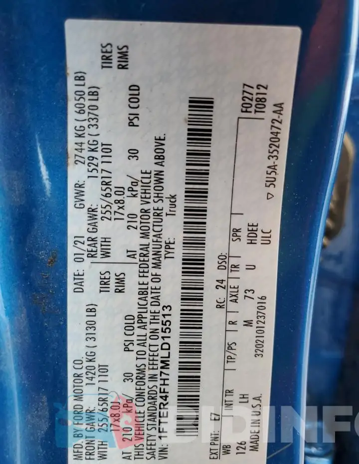 1FTER4FH7MLD15513 Photo# 12