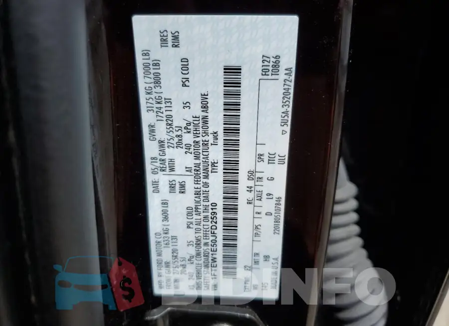 1FTEW1E50JFD25910 Photo# 12