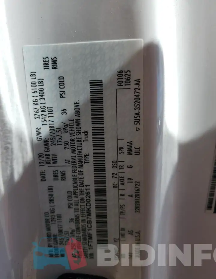 1FTMF1CB7MKD02611 Photo# 12
