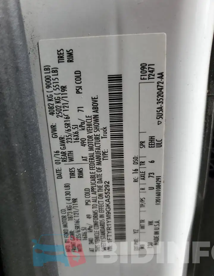 1FTYR1YM9GKA55292 Photo# 13