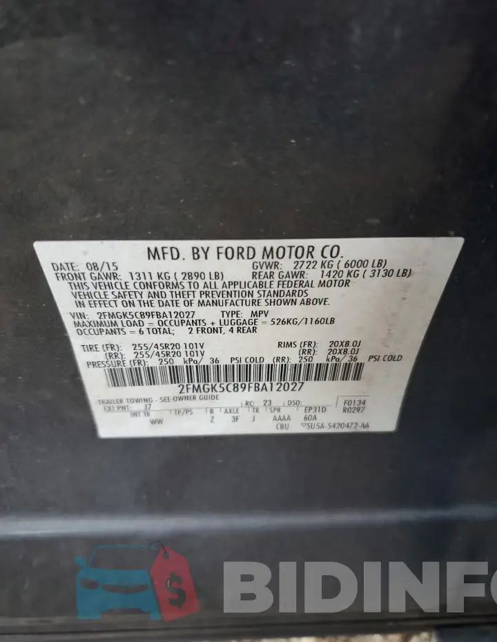 2FMGK5C89FBA12027 Photo# 13