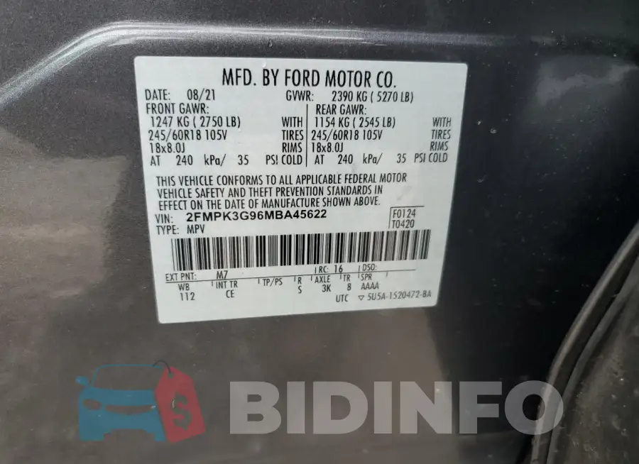 2FMPK3G96MBA45622 Photo# 13
