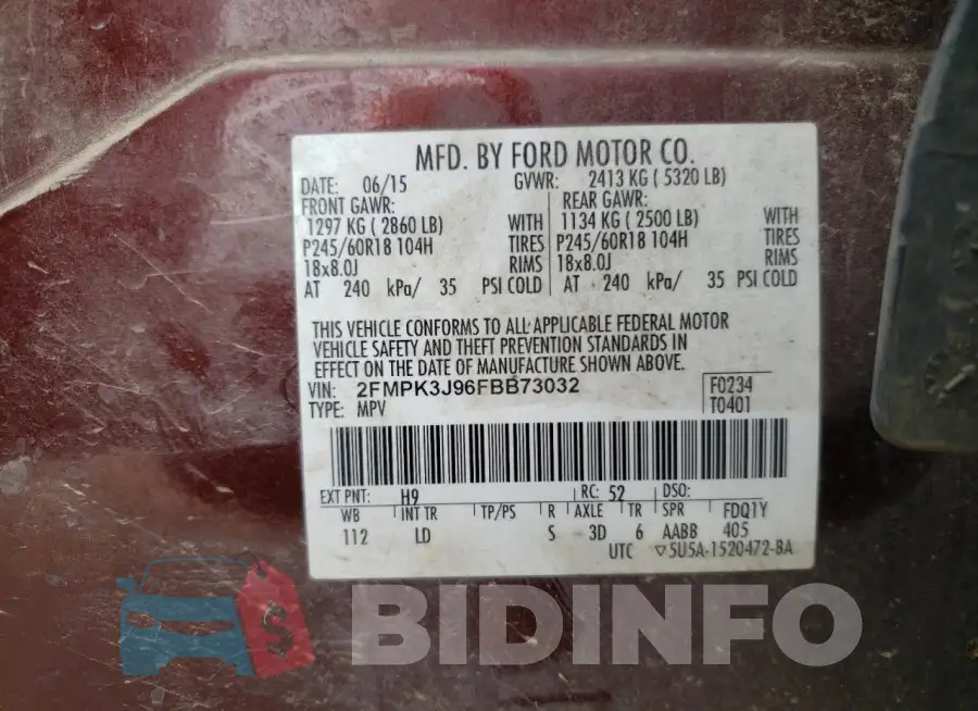 2FMPK3J96FBB73032 Photo# 13