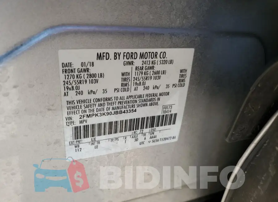 2FMPK3K90JBB43354 Photo# 14