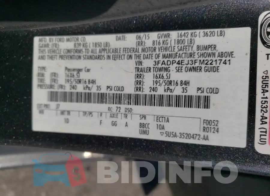 3FADP4EJ3FM221741 Photo# 12