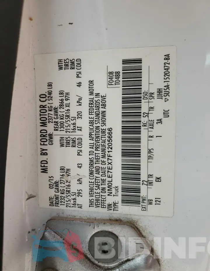 NM0LE7EX7F1205666 Photo# 13