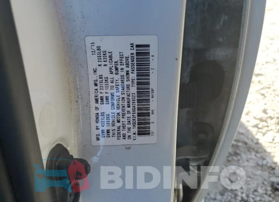 1HGCR2F68GA099523 Photo# 12