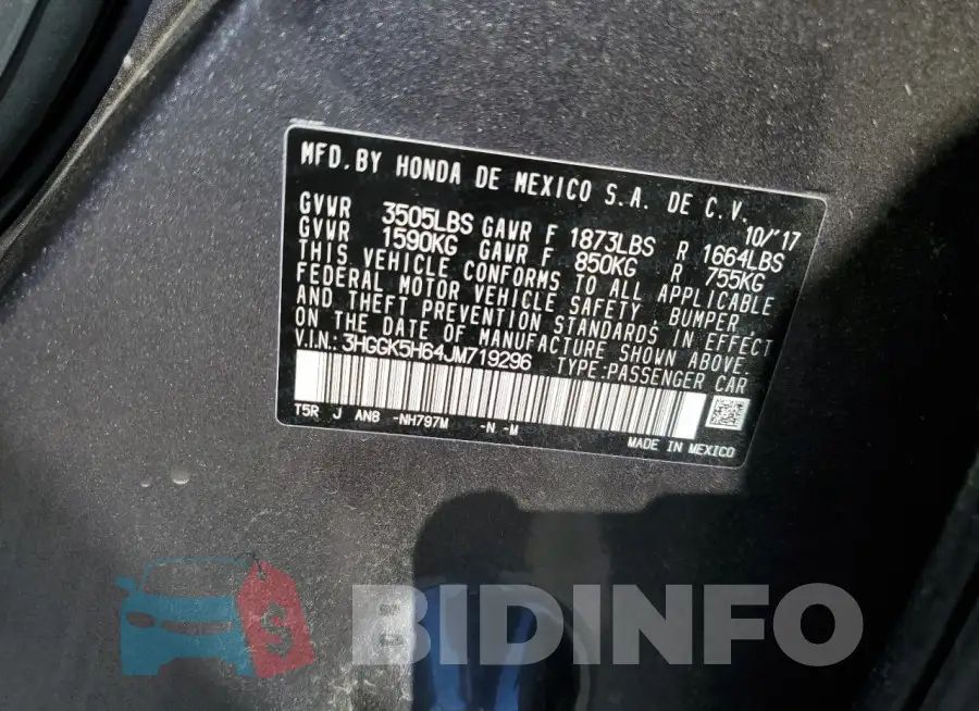 3HGGK5H64JM719296 Photo# 12