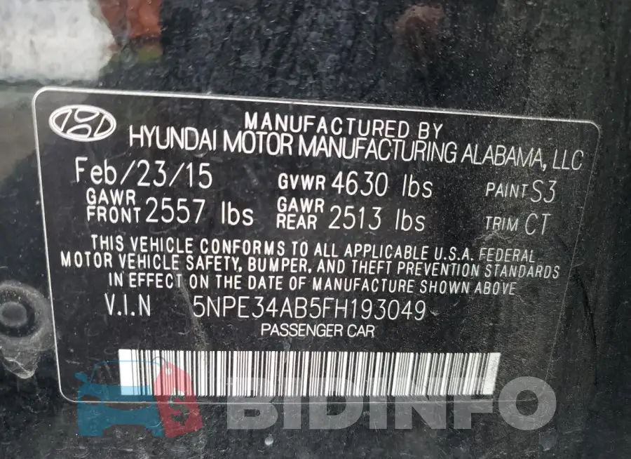 5NPE34AB5FH193049 Photo# 13