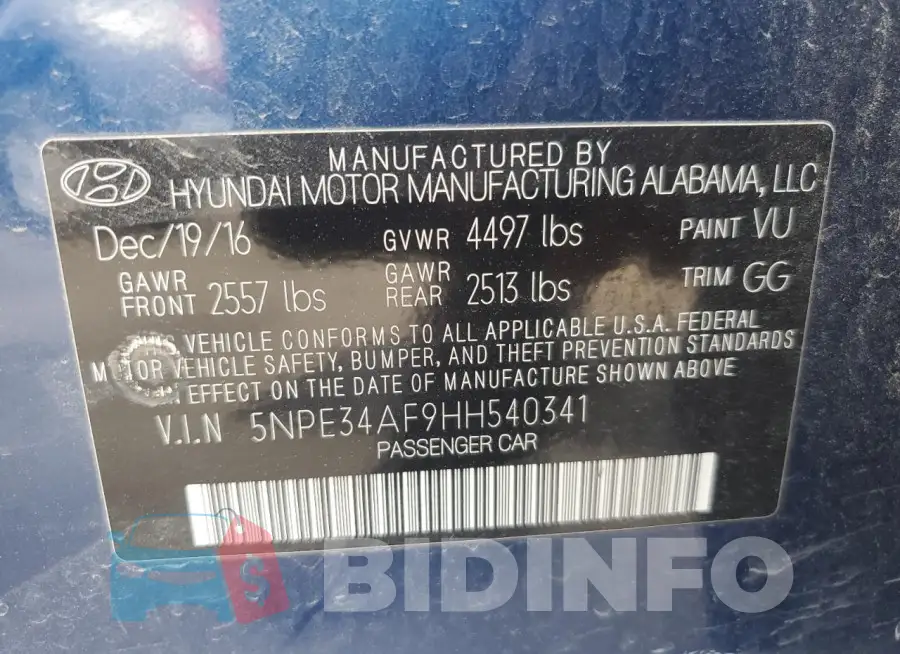 5NPE34AF9HH540341 Photo# 13
