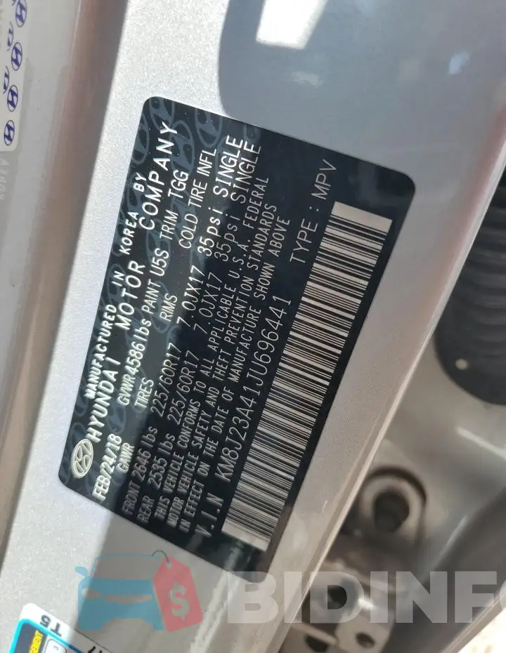 KM8J23A41JU696441 Photo# 13