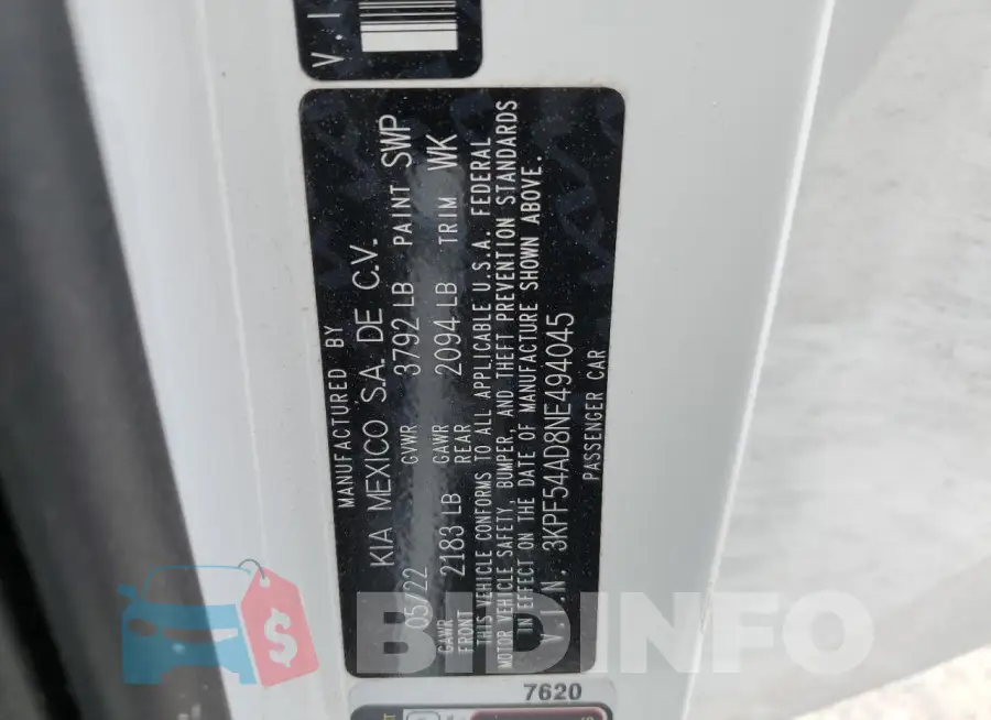 3KPF54AD8NE494045 Photo# 13
