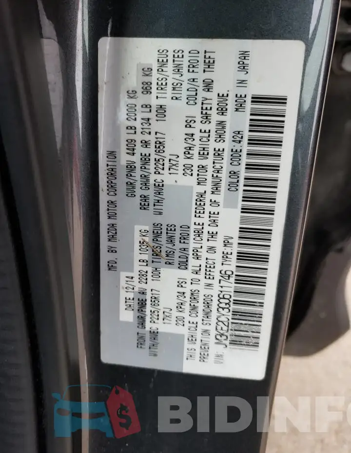 JM3KE2CY3G0611746 Photo# 10