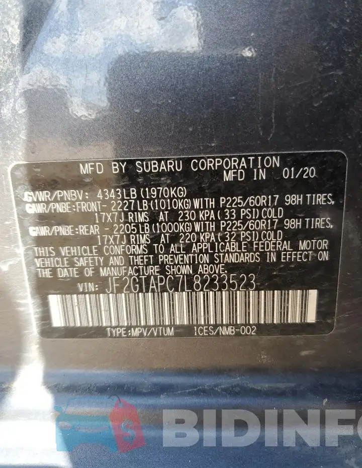 JF2GTAPC7L8233523 Photo# 13
