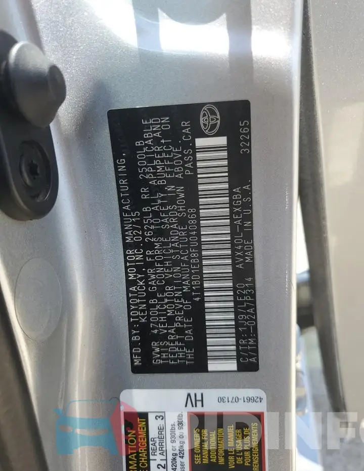 4T1BD1EB8FU040868 Photo# 12