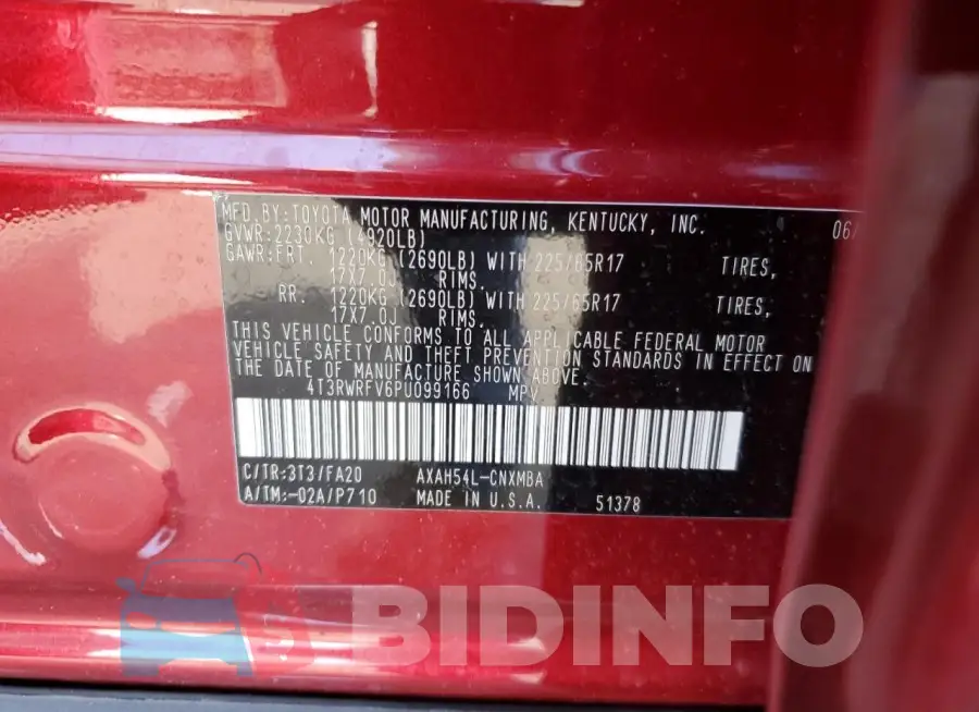 4T3RWRFV6PU099166 Photo# 13