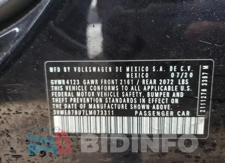 3VWEB7BU7LM073311 Photo# 13