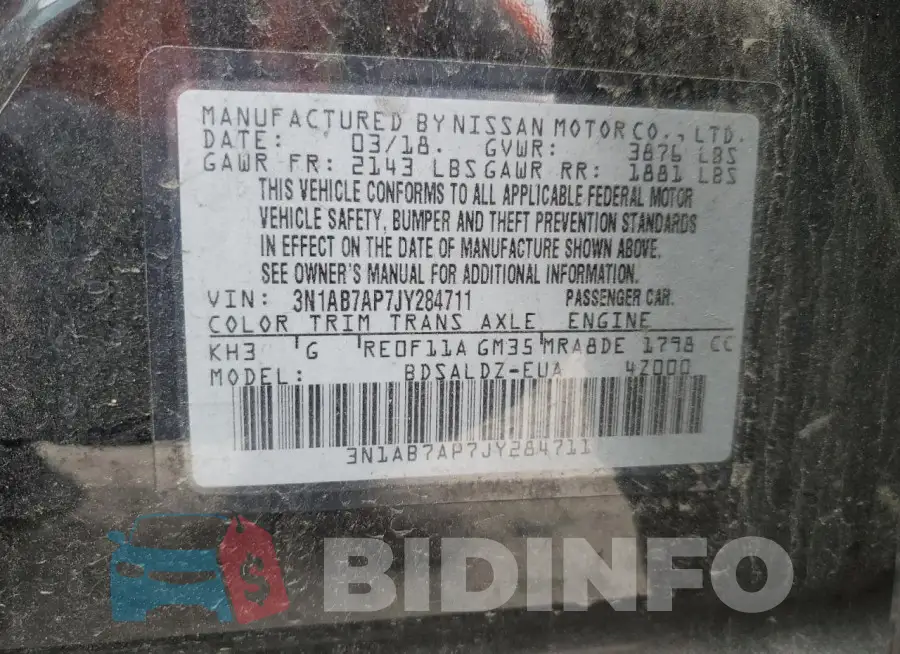 3N1AB7AP7JY284711 Photo# 13