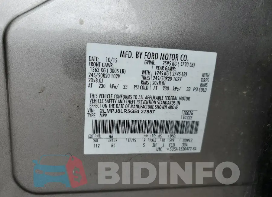 2LMPJ8LR5GBL37857 Photo# 13