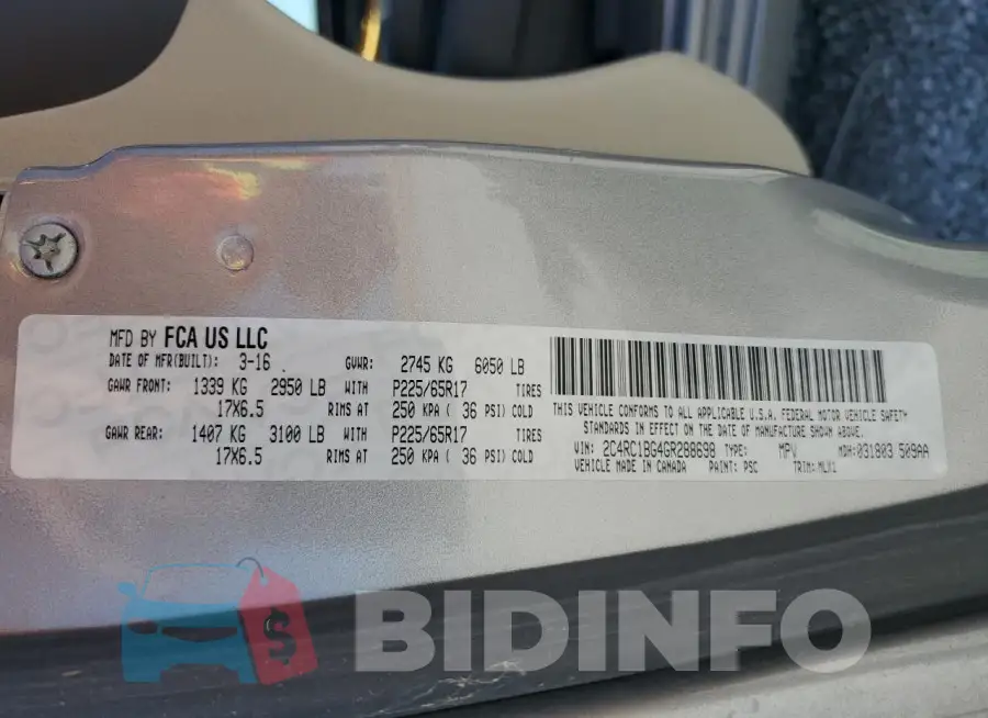 2C4RC1BG4GR288698 Photo# 13