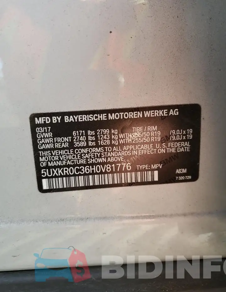 5UXKR0C36H0V81776 Photo# 12