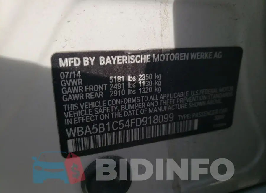 WBA5B1C54FD918099 Photo# 12