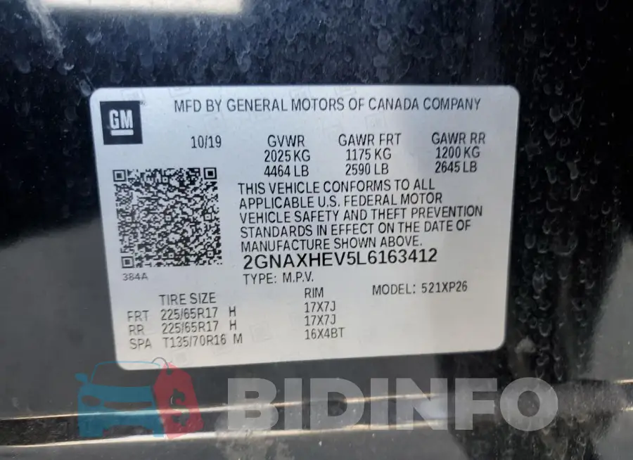 2GNAXHEV5L6163412 Photo# 14