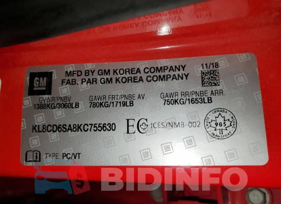 KL8CD6SA8KC755630 Photo# 12