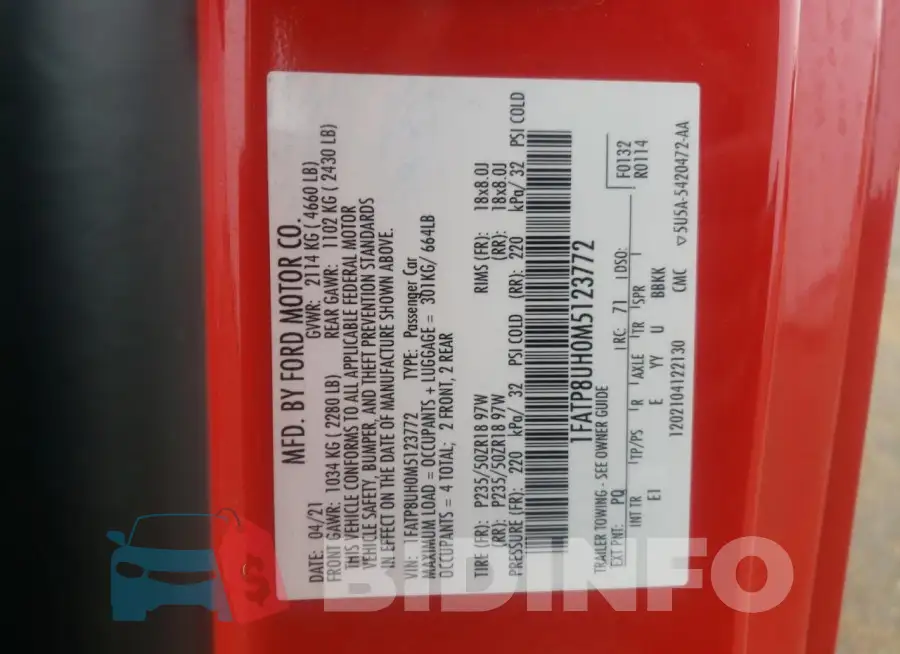 1FATP8UH0M5123772 Photo# 13