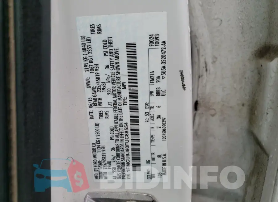 1FMCU9J90FUC88554 Photo# 13