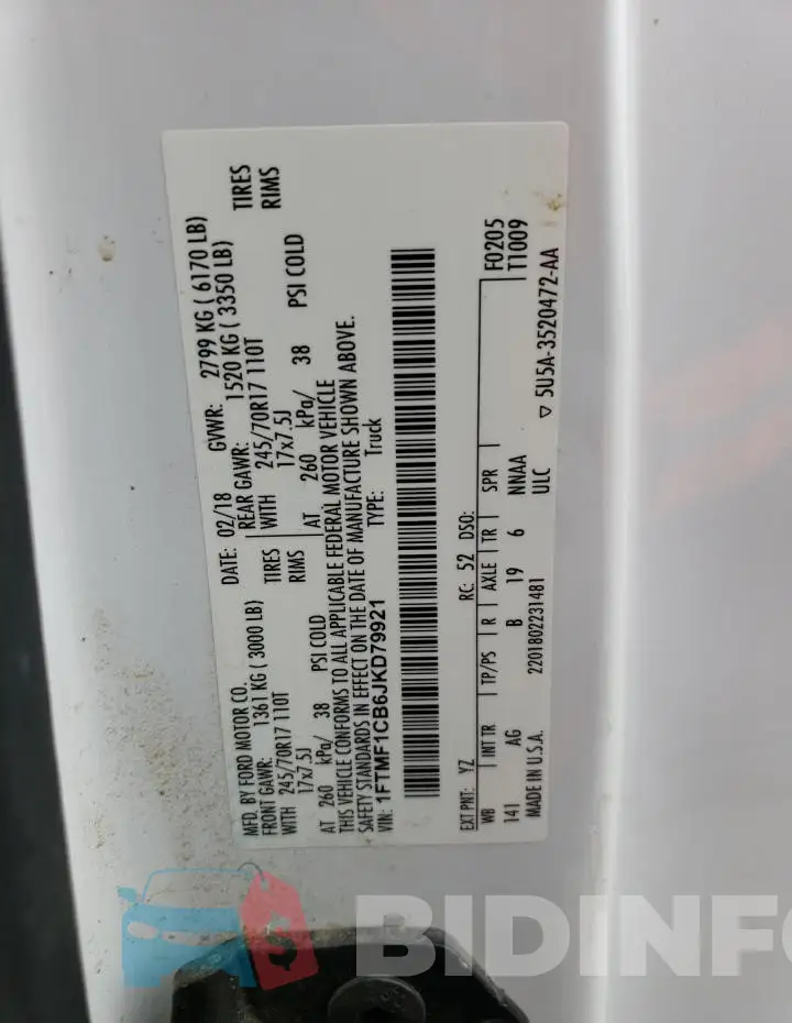 1FTMF1CB6JKD79921 Photo# 12