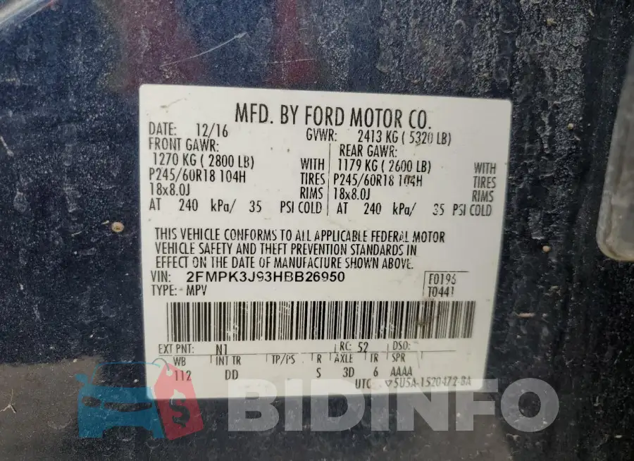 2FMPK3J93HBB26950 Photo# 12
