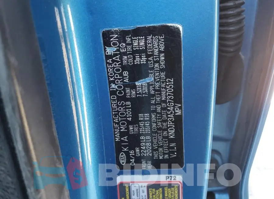 KNDJP3A54G7370512 Photo# 12