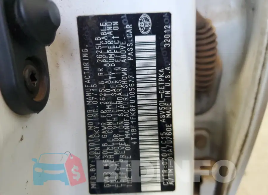 4T1BF1FK8FU105677 Photo# 12