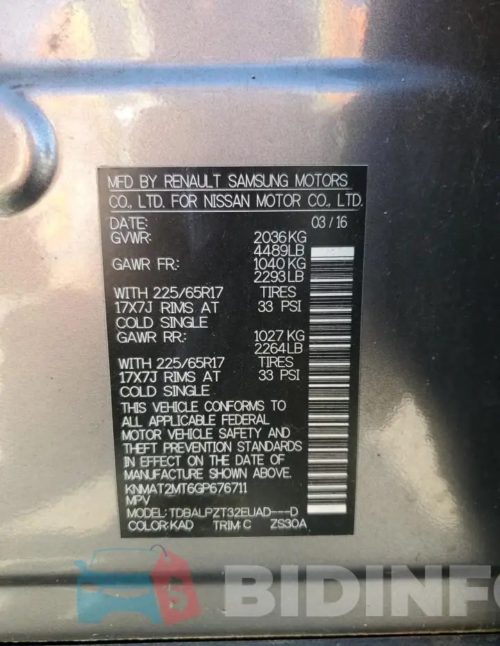 KNMAT2MT6GP676711 Photo# 14