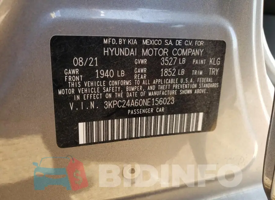 3KPC24A60NE156023 Photo# 13