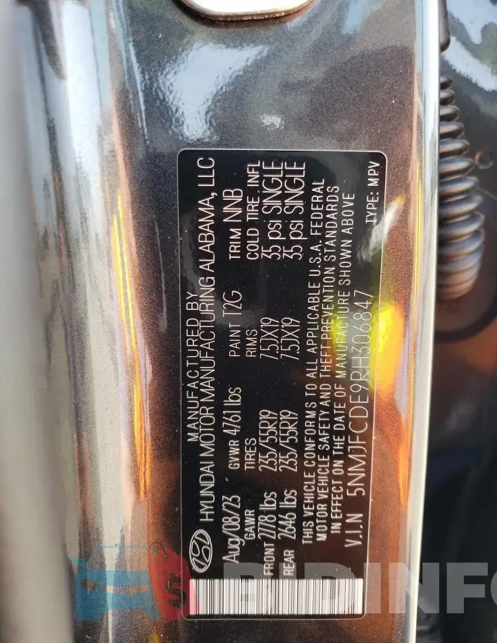 5NMJFCDE9RH306847 Photo# 13