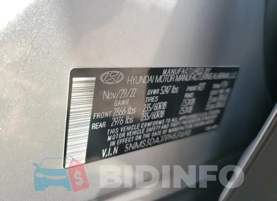 5NMS3DAJ7PH531690 Photo# 13