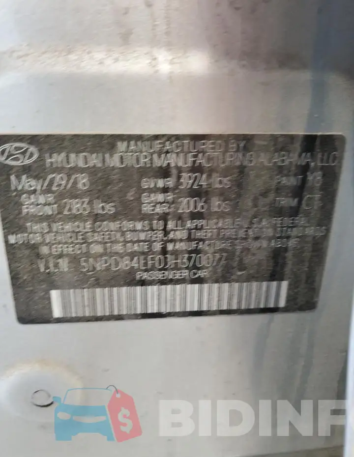 5NPD84LF0JH370077 Photo# 12