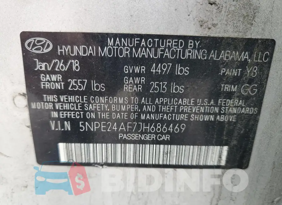 5NPE24AF7JH686469 Photo# 12