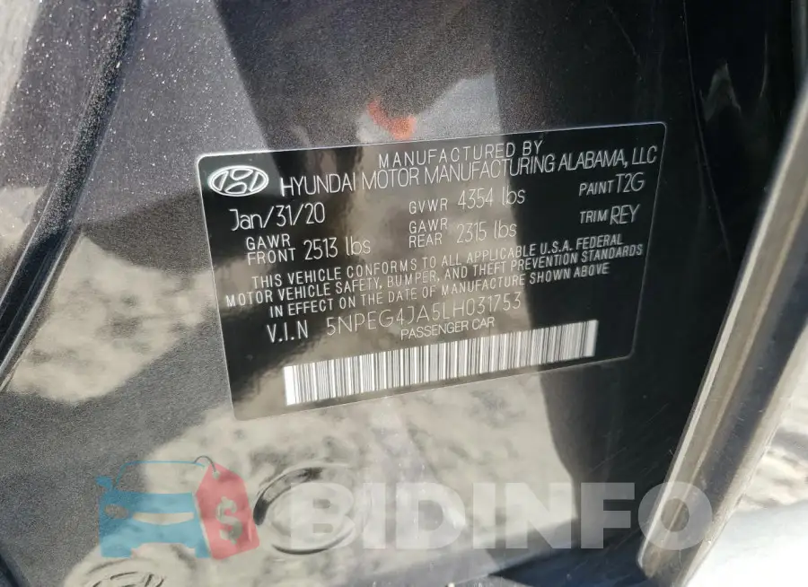 5NPEG4JA5LH031753 Photo# 12
