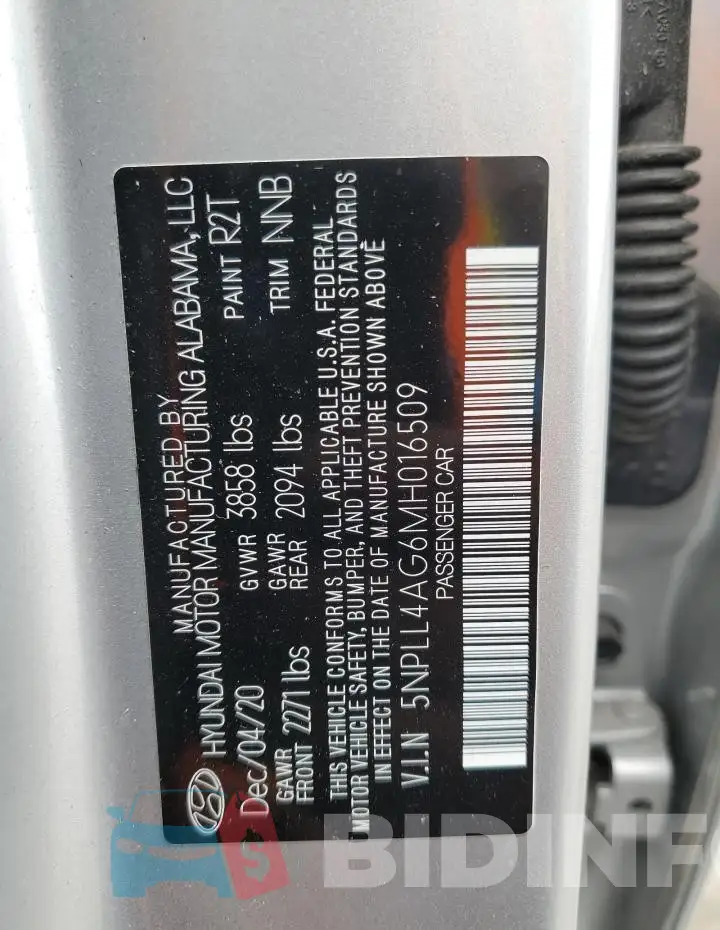 5NPLL4AG6MH016509 Photo# 13