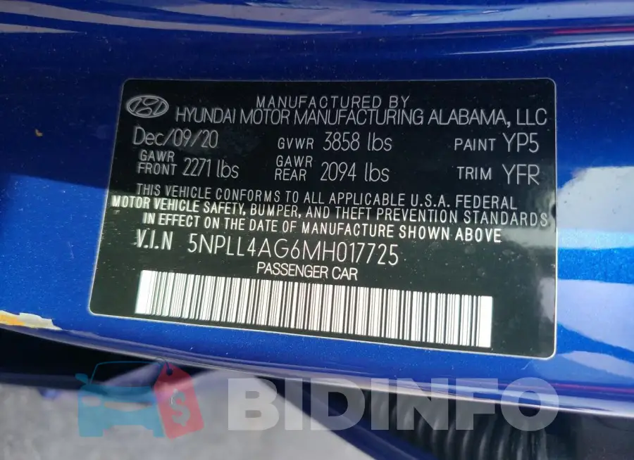 5NPLL4AG6MH017725 Photo# 12