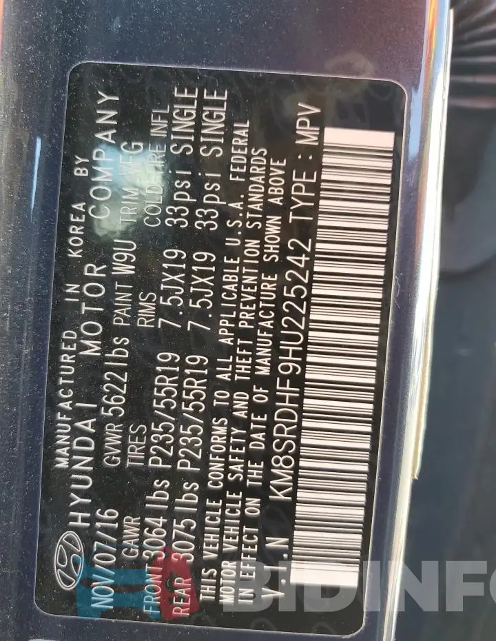 KM8SRDHF9HU225242 Photo# 14