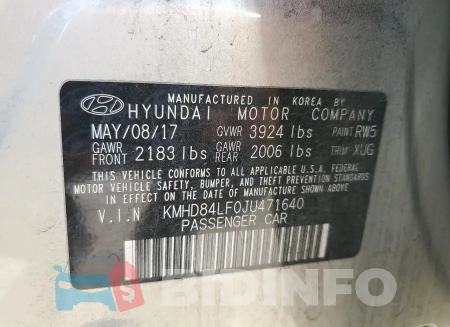 KMHD84LF0JU471640 Photo# 12