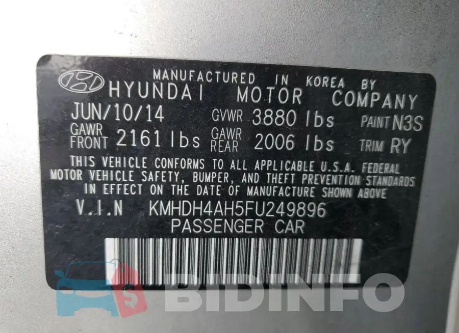 KMHDH4AH5FU249896 Photo# 12