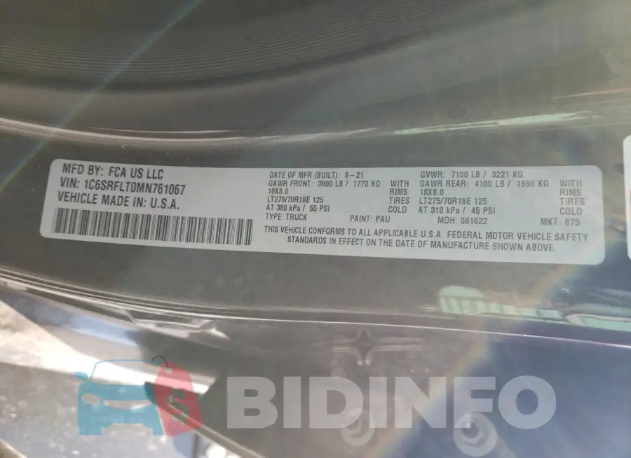 1C6SRFLT0MN761067 Photo# 13