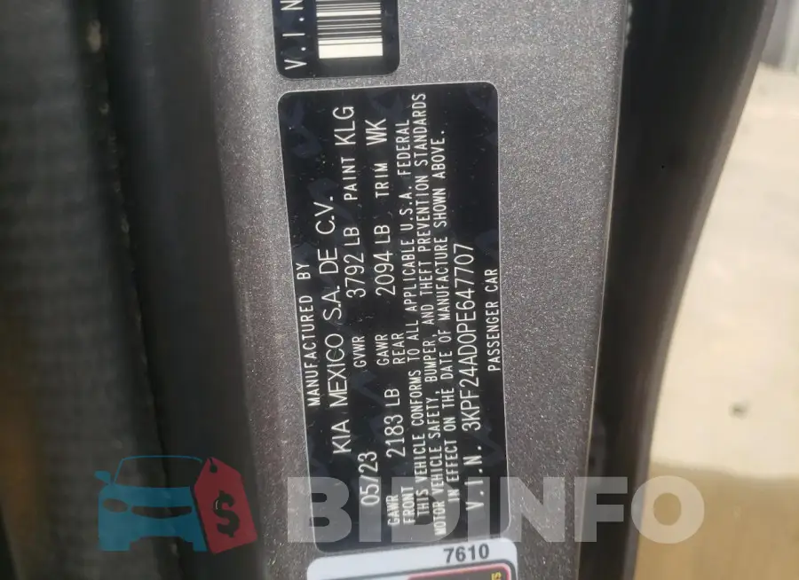 3KPF24AD0PE647707 Photo# 13