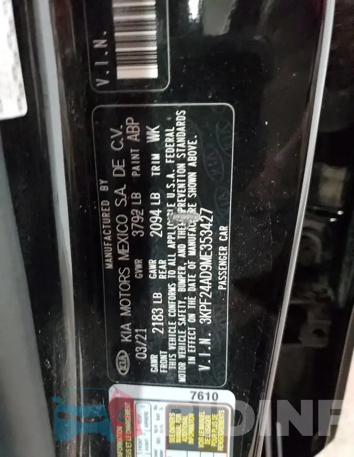 3KPF24AD9ME353427 Photo# 12