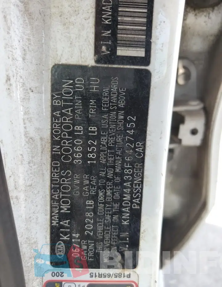 KNADM4A38F6427452 Photo# 12